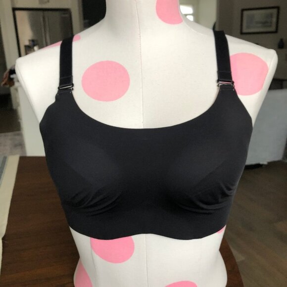 Knix Evolution Reversible Wire-Free Unpadded Bra 360 Support Black + Beige NWOT - Picture 1 of 14